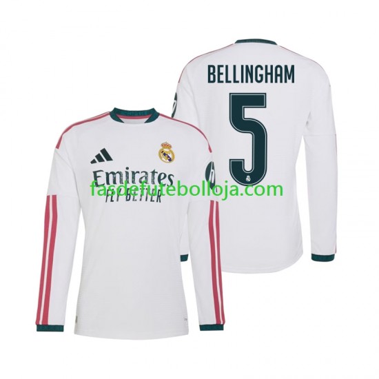 Camisola 1º Equipamento Real Madrid Jude Bellingham 5 2026-2027 Manga Comprida ,Homem