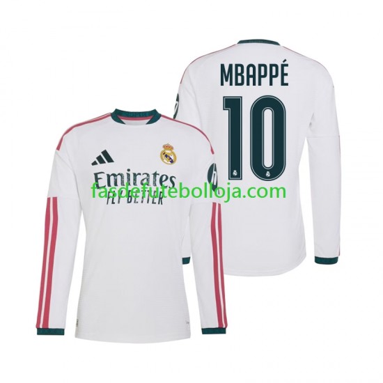 Camisola 1º Equipamento Real Madrid Mbappé Kylian 10 2026-2027 Manga Comprida ,Homem