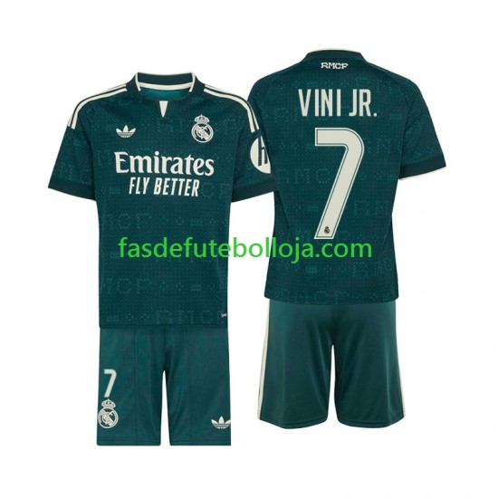 Camisola 2º Equipamento Real Madrid Vinicius Junior 7 2026-2027 Manga Curta ,Criança