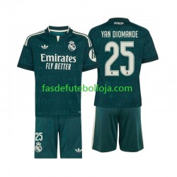 Camisola 2º Equipamento Real Madrid Yan Diomande 25 2026-2027 Manga Curta ,Criança