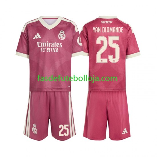 Camisola 3º Equipamento Real Madrid Yan Diomande 25 2026-2027 Manga Curta ,Criança