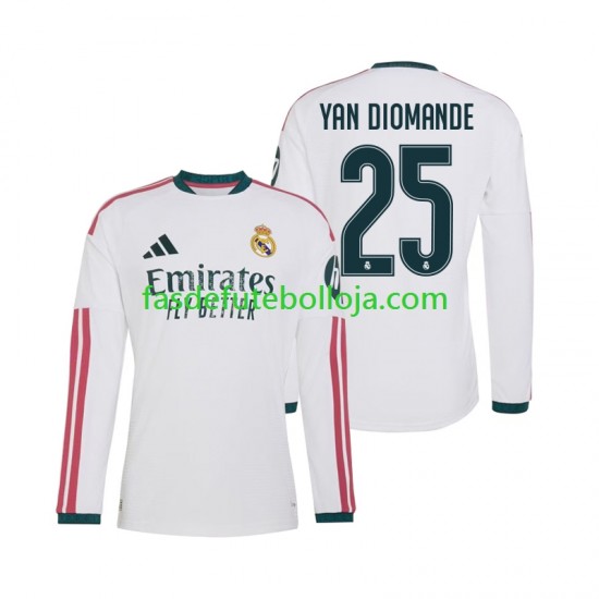 Camisola 1º Equipamento Real Madrid Yan Diomande 25 2026-2027 Manga Comprida ,Homem