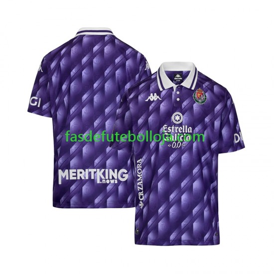 Camisola 1º Equipamento Real Valladolid 2025-2026 Manga Curta Retro ,Homem