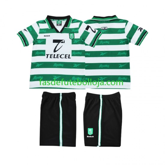 Camisola 1º Equipamento Sporting CP 2000 1999 Manga Curta Retro ,Criança