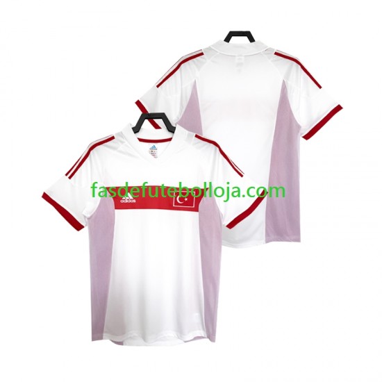 Camisola 2º Equipamento Seleção Turca 2002 Manga Curta Retro ,Homem