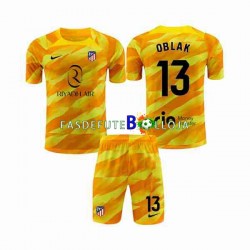 Camisola Guarda-redes Atlético Madrid Laranja Jan Oblak 13 2023-2024 Manga Curta ,Criança