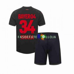 Camisola 1º Equipamento Bayer 04 Leverkusen Granit Xhaka 34 2023-2024 Manga Curta ,Criança