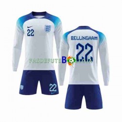 Camisola 1º Equipamento Seleção Inglesa Bellingham 22 World Cup 2022 Manga Comprida ,Criança