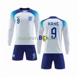 Camisola 1º Equipamento Seleção Inglesa Kane 9 World Cup 2022 Manga Comprida ,Criança