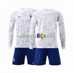 Camisola 2º Equipamento Seleção Francesa World Cup 2022 Manga Comprida ,Criança
