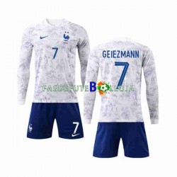 Camisola 2º Equipamento Seleção Francesa Griezmann 7 World Cup 2022 Manga Comprida ,Criança