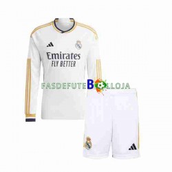 Camisola 1º Equipamento Real Madrid 2023-2024 Manga Comprida ,Criança