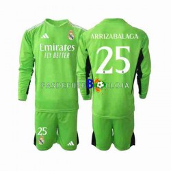 Camisola Guarda-redes 1º Equipamento Real Madrid Kepa Arrizabalaga 25 2023-2024 Manga Comprida ,Criança