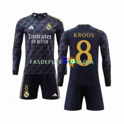 Camisola 2º Equipamento Real Madrid Kroos 8 2023-2024 Manga Comprida ,Criança