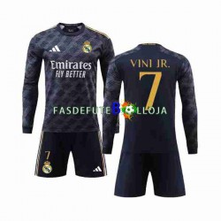 Camisola 2º Equipamento Real Madrid Vini Jr 7 2023-2024 Manga Comprida ,Criança