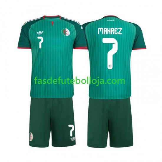 Camisola 2º Equipamento Seleção Argelina Riyad Mahrez 7 2026 Manga Curta ,Criança