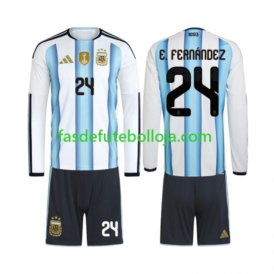 Camisola 1º Equipamento Seleção Argentina Enzo Fernandez 24 World Cup 2026 Manga Comprida ,Criança Camisola 1º Equipamento Seleção Argentina Enzo Fernandez 24 World Cup 2026 Manga Comprida ,Criança