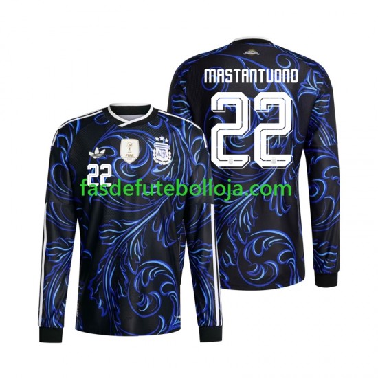 Camisola 2º Equipamento Seleção Argentina Franco Mastantuono 22 World Cup 2026 Manga Comprida ,Homem Camisola 2º Equipamento Seleção Argentina Franco Mastantuono 22 World Cup 2026 Manga Comprida ,Homem