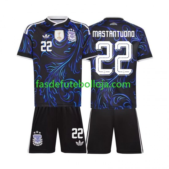 Camisola 2º Equipamento Seleção Argentina Franco Mastantuono 22 World Cup 2026 Manga Curta ,Criança Camisola 2º Equipamento Seleção Argentina Franco Mastantuono 22 World Cup 2026 Manga Curta ,Criança