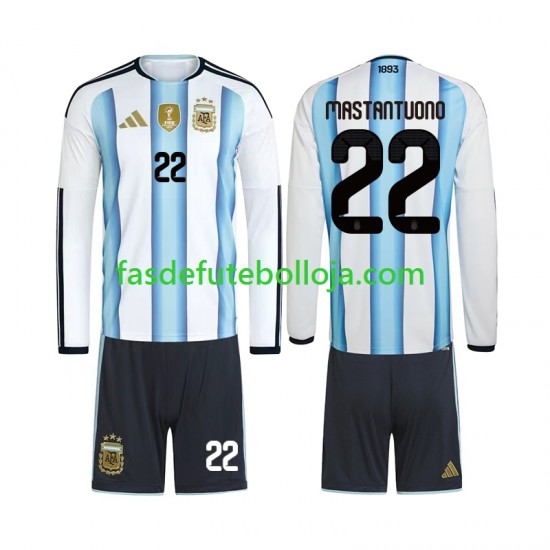 Camisola 1º Equipamento Seleção Argentina Franco Mastantuono 22 World Cup 2026 Manga Comprida ,Criança Camisola 1º Equipamento Seleção Argentina Franco Mastantuono 22 World Cup 2026 Manga Comprida ,Criança