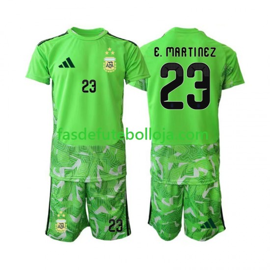 Camisola Guarda-redes 3º Equipamento Seleção Argentina Emiliano Martinez 23 World Cup 2026 Manga Curta ,Criança