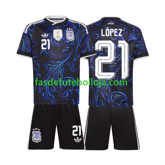 Camisola 2º Equipamento Seleção Argentina Jose Manuel Lopez 21 World Cup 2026 Manga Curta ,Criança Camisola 2º Equipamento Seleção Argentina Jose Manuel Lopez 21 World Cup 2026 Manga Curta ,Criança