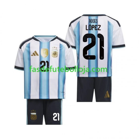 Camisola 1º Equipamento Seleção Argentina Jose Manuel Lopez 21 World Cup 2026 Manga Curta ,Criança Camisola 1º Equipamento Seleção Argentina Jose Manuel Lopez 21 World Cup 2026 Manga Curta ,Criança