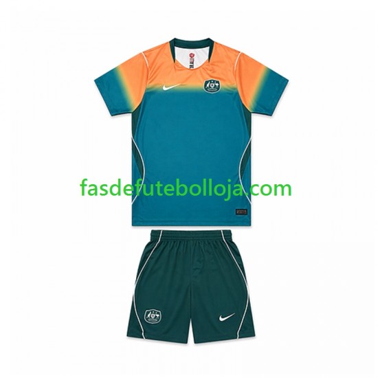 Camisola 2º Equipamento Seleção Australiana 11 World Cup 2026 Manga Curta ,Criança