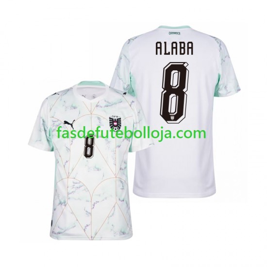 Camisola 2º Equipamento Seleção Austríaca David Alaba 8 World Cup 2026 Manga Curta ,Homem