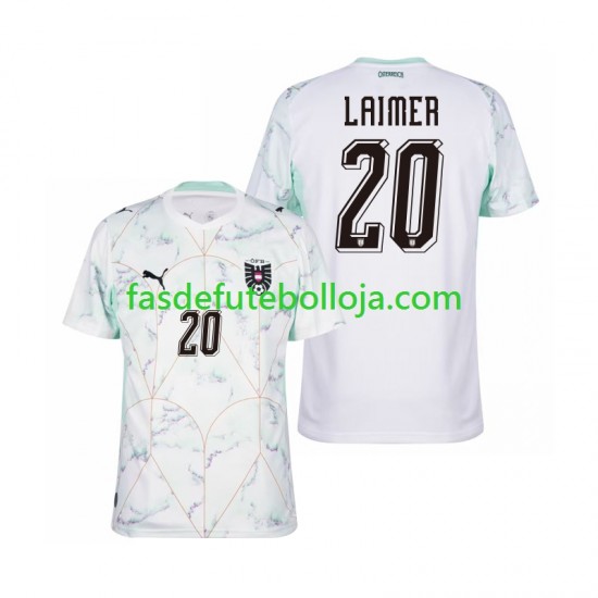Camisola 2º Equipamento Seleção Austríaca Konrad Laimer 20 World Cup 2026 Manga Curta ,Homem