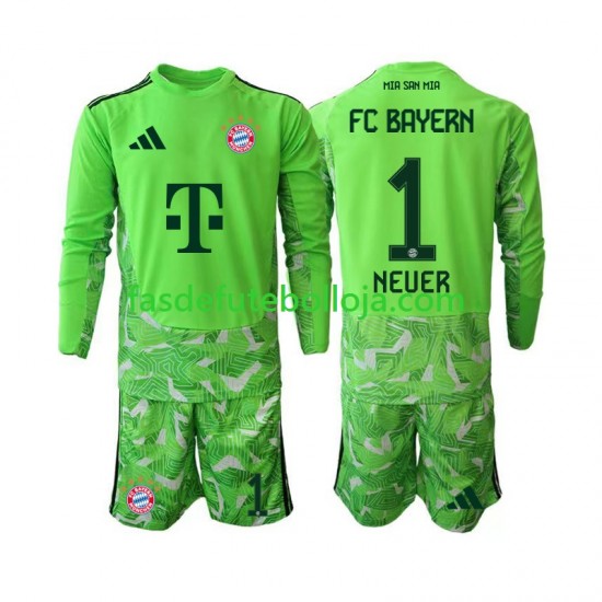 Camisola Guarda-redes 1º Equipamento Bayern de Munique Manuel Neuer 1 2026-2027 Manga Comprida ,Criança