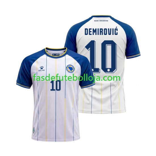 Camisola 2º Equipamento Bosnia Herzegovina Ermedin Demirovic 10 World Cup 2026 Manga Curta ,Homem Camisola 2º Equipamento Bosnia Herzegovina Ermedin Demirovic 10 World Cup 2026 Manga Curta ,Homem