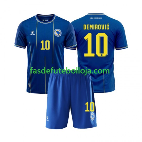 Camisola 1º Equipamento Bosnia Herzegovina Ermedin Demirovic 10 World Cup 2026 Manga Curta ,Criança Camisola 1º Equipamento Bosnia Herzegovina Ermedin Demirovic 10 World Cup 2026 Manga Curta ,Criança
