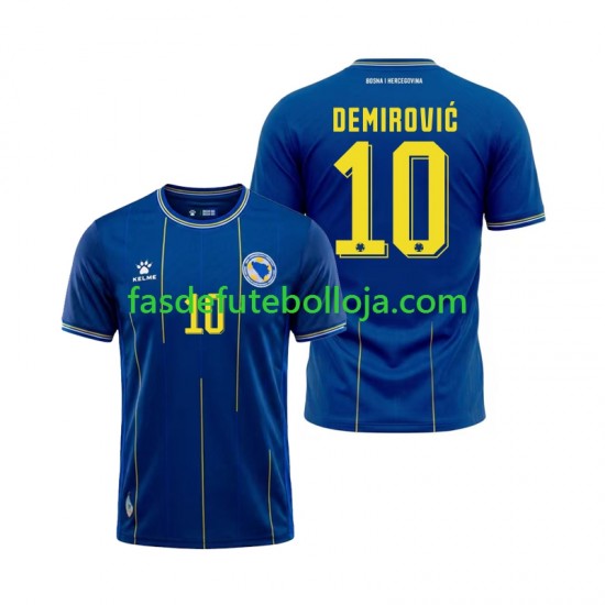 Camisola 1º Equipamento Bosnia Herzegovina Ermedin Demirovic 10 World Cup 2026 Manga Curta ,Homem Camisola 1º Equipamento Bosnia Herzegovina Ermedin Demirovic 10 World Cup 2026 Manga Curta ,Homem