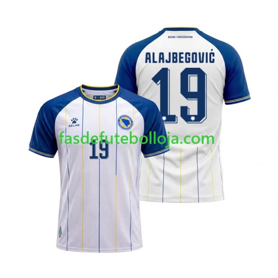 Camisola 2º Equipamento Bosnia Herzegovina Kerim Alajbegovic 19 World Cup 2026 Manga Curta ,Homem Camisola 2º Equipamento Bosnia Herzegovina Kerim Alajbegovic 19 World Cup 2026 Manga Curta ,Homem