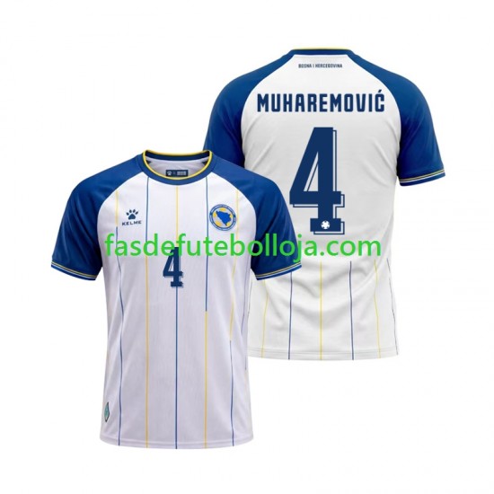 Camisola 2º Equipamento Bosnia Herzegovina Tarik Muharemovic 4 World Cup 2026 Manga Curta ,Homem Camisola 2º Equipamento Bosnia Herzegovina Tarik Muharemovic 4 World Cup 2026 Manga Curta ,Homem
