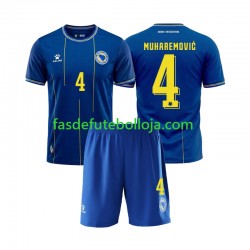 Camisola 1º Equipamento Bosnia Herzegovina Tarik Muharemovic 4 World Cup 2026 Manga Curta ,Criança Camisola 1º Equipamento Bosnia Herzegovina Tarik Muharemovic 4 World Cup 2026 Manga Curta ,Criança