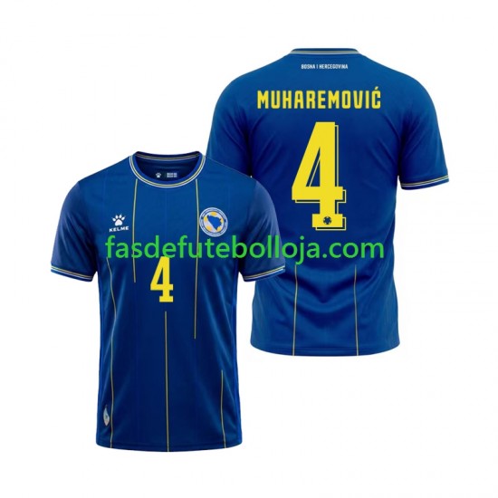 Camisola 1º Equipamento Bosnia Herzegovina Tarik Muharemovic 4 World Cup 2026 Manga Curta ,Homem
