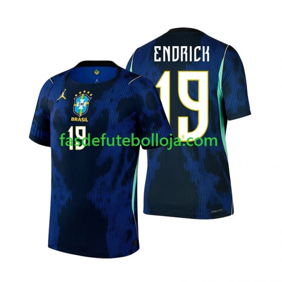 Camisola 2º Equipamento Seleção Brasileira Endrick 19 World Cup 2026 Manga Curta ,Homem