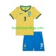 Camisola 1º Equipamento Seleção Brasileira Matheus Cunha 9 Chidlren World Cup 2026 Manga Curta