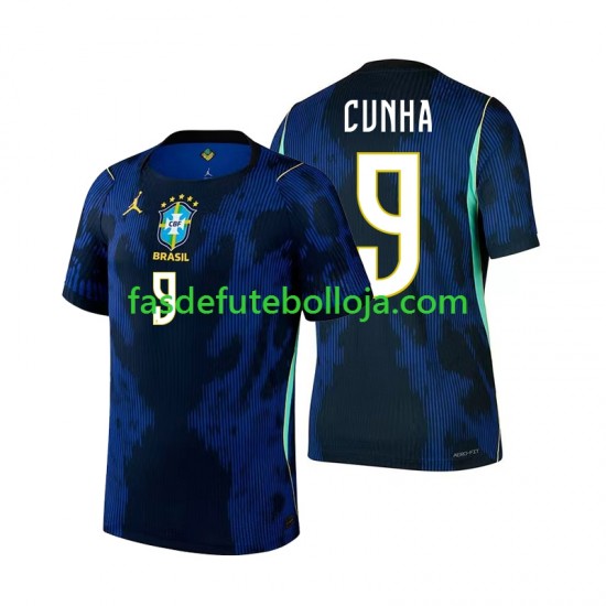Camisola 2º Equipamento Seleção Brasileira Matheus Cunha 9 World Cup 2026 Manga Curta ,Homem Camisola 2º Equipamento Seleção Brasileira Matheus Cunha 9 World Cup 2026 Manga Curta ,Homem