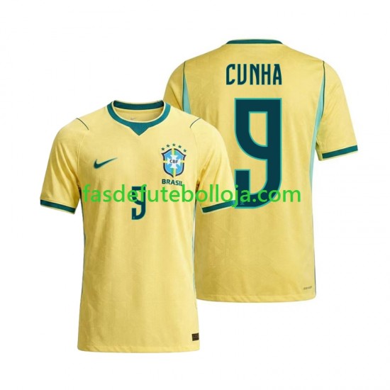 Camisola 1º Equipamento Seleção Brasileira Matheus Cunha 9 World Cup 2026 Manga Curta ,Homem Camisola 1º Equipamento Seleção Brasileira Matheus Cunha 9 World Cup 2026 Manga Curta ,Homem