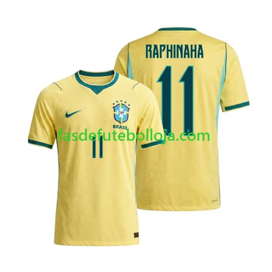 Camisola 1º Equipamento Seleção Brasileira Raphinha 11 World Cup 2026 Manga Curta ,Homem