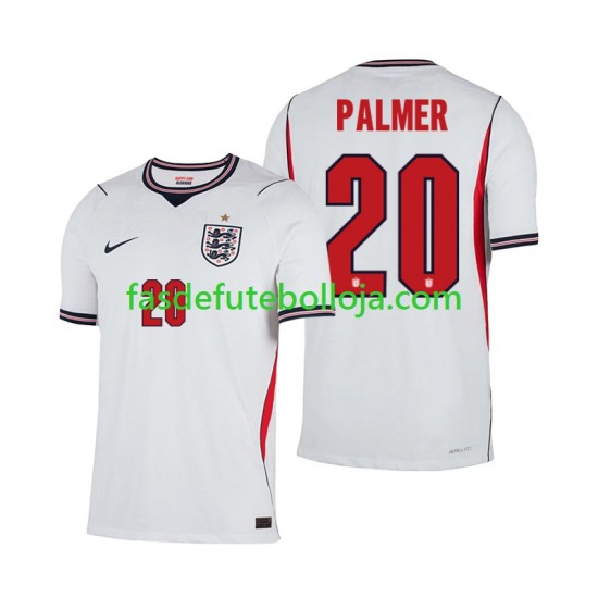 Camisola 1º Equipamento Seleção Inglesa Cole Palmer 20 World Cup 2026 Manga Curta ,Homem