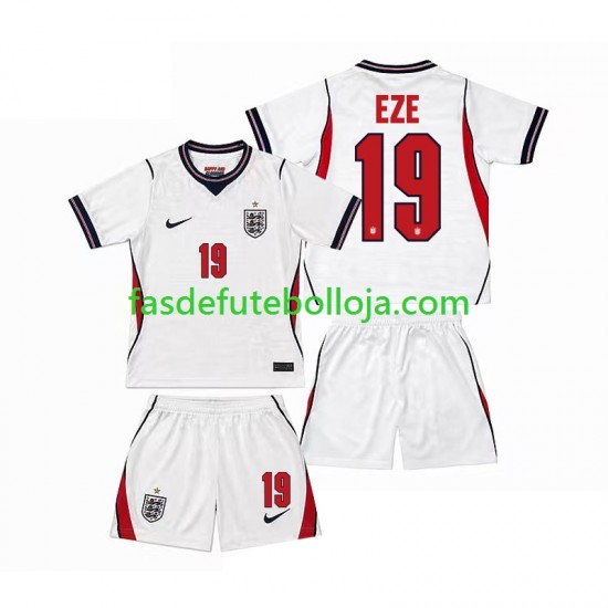 Camisola 1º Equipamento Seleção Inglesa Eberechi Eze 19 World Cup 2026 Manga Curta ,Criança Camisola 1º Equipamento Seleção Inglesa Eberechi Eze 19 World Cup 2026 Manga Curta ,Criança