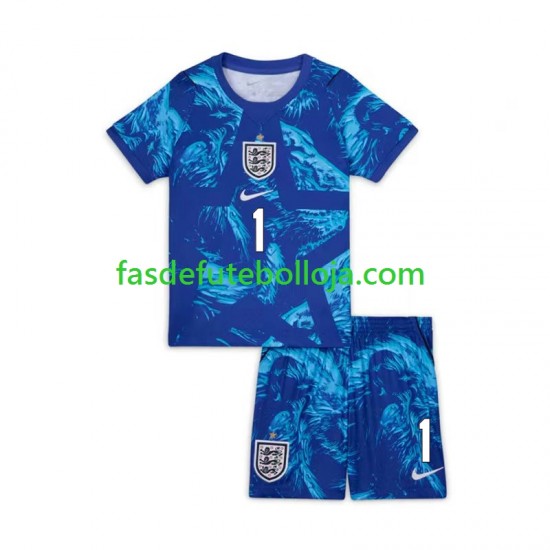 Camisola Guarda-redes 3º Equipamento Seleção Inglesa Jordan Pickford 1 World Cup 2026 Manga Curta ,Criança