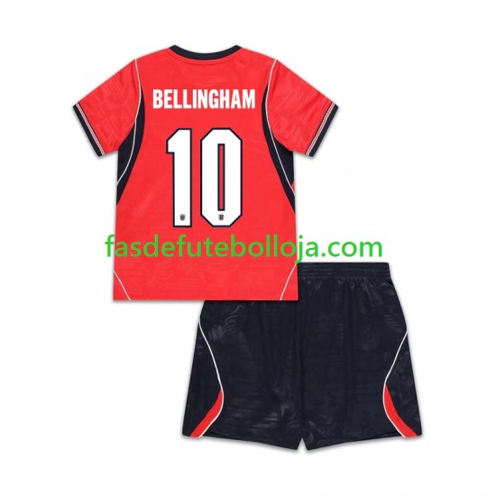 Camisola 2º Equipamento Seleção Inglesa Jude Bellingham 10 World Cup 2026 Manga Curta ,Criança