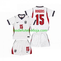 Camisola 1º Equipamento Seleção Inglesa Morgan Rogers 15 World Cup 2026 Manga Curta ,Criança