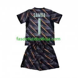 Camisola Guarda-redes 1º Equipamento Seleção Francesa Brice Samba 1 World Cup 2026 Manga Curta ,Criança