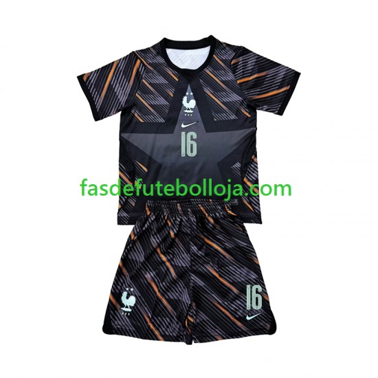Camisola Guarda-redes 1º Equipamento Seleção Francesa Mike Maignan 16 World Cup 2026 Manga Curta ,Criança